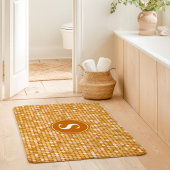 Gold Glitzer Disco Ball Monogram Badematte