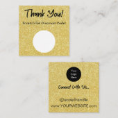 Gold Glitzer Discount Scratch Off Danke Card Quadratische Visitenkarte (Vorne/Hinten)