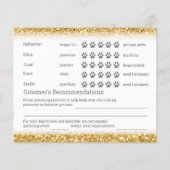 Gold Glitzer Dog Grooming Report Card Flyer (Hinten)