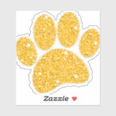 Gold Glitzer Dog Pawprint Aufkleber (Blatt)
