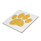 Gold Glitzer Dog Pawprint Fliese (Seite)
