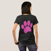 Gold Glitzer Dog Pawprint T-Shirt (Schwarz voll)
