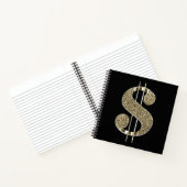 Gold-Glitzer-Dollarkurs Notizblock (Innenseite)