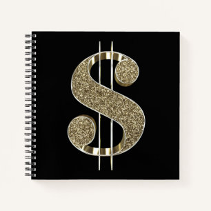 Gold-Glitzer-Dollarkurs Notizblock