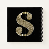 Gold-Glitzer-Dollarkurs Notizblock (Rückseite)