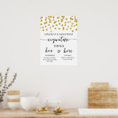 Gold Glitzer Dots Signature Drinks Hochzeit Poster (Küche)