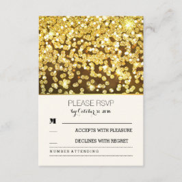 Gold Glitzer dots Vintage Hochzeit RSVP Karten