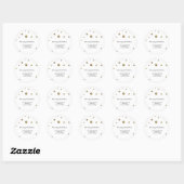 Gold Glitzer Dots White Wedding Bridal Sticker (Blatt)