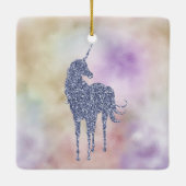 Gold Glitzer Dream Big Unicorn Personalisierter Na Keramikornament (Rückseite)