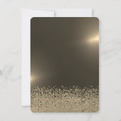 Gold Glitzer Dress, Diamonds Gold Sweet 16 Einladung (Rückseite)