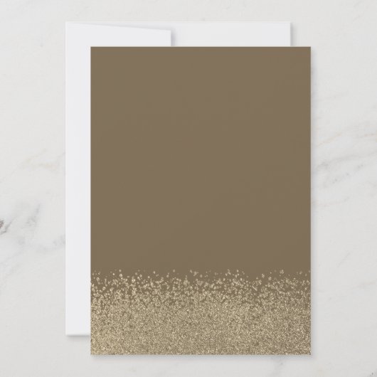 Gold Glitzer Dress Girl Crown, Diamonds Sweet 16 Einladung (Rückseite)