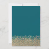 Gold Glitzer Dress Girl Tiara, Diamanten Sweet 16 Einladung (Rückseite)