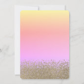 Gold Glitzer Dress, Tiara, Diamonds Ombre Sweet 16 Einladung (Rückseite)