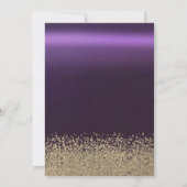 Gold Glitzer Dress, Tiara, Lila Sweet 16 Einladung (Rückseite)