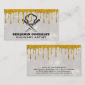 Gold-Glitzer-Drilling | Koch-Hutmesser Visitenkarte (Vorne/Hinten)