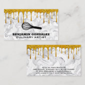 Gold-Glitzer-Drilling | Whisky | Moderner Marmor Visitenkarte (Vorne/Hinten)