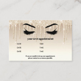 Gold Glitzer Drippings Browbar Eyelash Luxury Visitenkarte