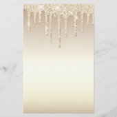 Gold Glitzer Dripps EYELASH SALON SERVICE LIST Flyer (Hinten)