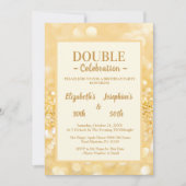 Gold Glitzer Duale Geburtstag Soiree Einladung (Vorderseite)