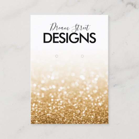 Gold Glitzer Earring Display Card Visitenkarte (Vorderseite)