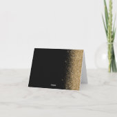 Gold Glitzer Edge Black Wedding Dankeschön Card Karte (Rückseite)