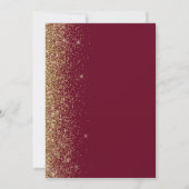Gold Glitzer Edge Burgundy Red Save the Date Ankündigung (Rückseite)
