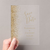 Gold Glitzer Edge Wedding Save the Date Acryleinladungen (Insitu (Handheld))