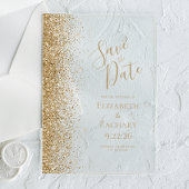 Gold Glitzer Edge Wedding Save the Date Acryleinladungen