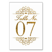 Gold Glitzer Effect Wedding Tischnummer Card (07) (Vorderseite)