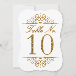 Gold Glitzer Effect Wedding Tischnummer Card (10)
