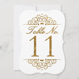 Gold Glitzer Effect Wedding Tischnummer Card (11)