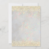 Gold Glitzer Eiffel Confetti Opal Quinceañera Einladung (Rückseite)