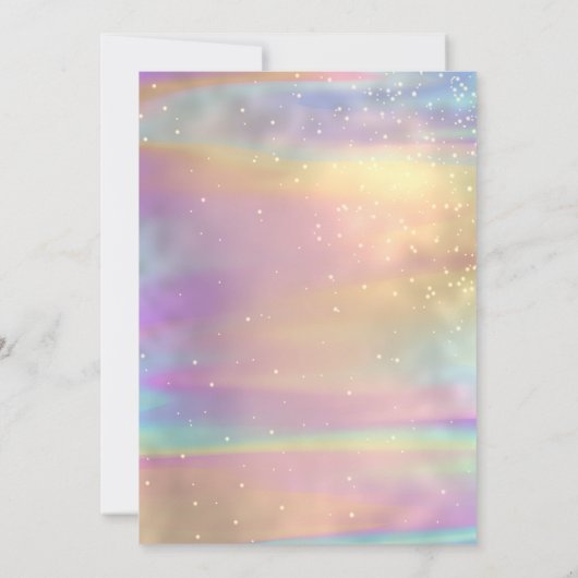 Gold Glitzer Eiffel Tower Holographic Quinceañera Einladung (Rückseite)