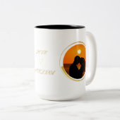 Gold-Glitzer Ein Monogramm-Benutzerdefinierter Tex Zweifarbige Tasse (VorderseiteRechts)