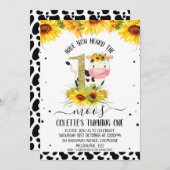 Gold Glitzer Eine Sonnenblume Kuh drucken 1. Gebur Einladung (Vorne/Hinten)