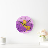 Gold Glitzer Einhorn auf Rosa Runde Wanduhr (Zuhause)