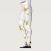Gold Glitzer Einhorn Muster Girly Yoga Running Leggings (Links)