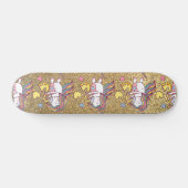 Gold-glitzer-einhorn-muster Skateboard (Horizontal)