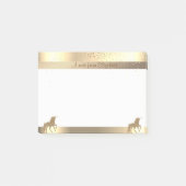 Gold Glitzer Einhorn, Streifen, Confetti-Personali Post-it Klebezettel (Vorderseite)