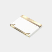 Gold Glitzer Einhorn, Streifen, Confetti-Personali Post-it Klebezettel (angewinkelt)