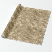 Gold-Glitzer-Elefanten Geschenkpapier (Ungerollt)