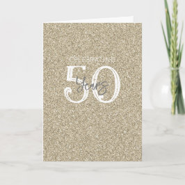 Gold Glitzer Elegant feiert 50 Jahre Chic Karte