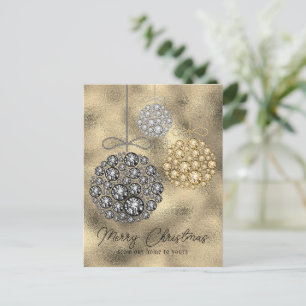 Gold Glitzer Elegant Frohe Weihnachtsbudget Feiertagspostkarte