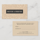 Gold Glitzer Elegante Luxus Moderne Empfehlungskarte (Vorne/Hinten)