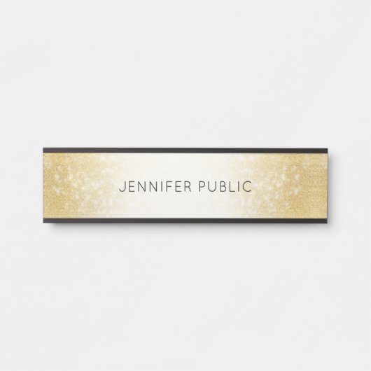 Gold Glitzer Elegante Moderne glamouröse Vorlage Türschild (Vorderseite )