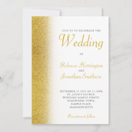 Gold Glitzer Elegante Script Hochzeitseinladung Einladung