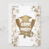 Gold Glitzer Elegante Stilvolle Graduiertenparty Einladung (Rückseite)