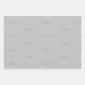 Gold Glitzer Eleganter Script Abschluss Geschenkpapier Set (Vorderseite 3)