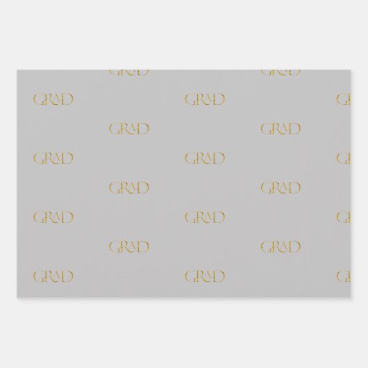 Gold Glitzer Eleganter Script Abschluss Geschenkpapier Set (Vorderseite 3)