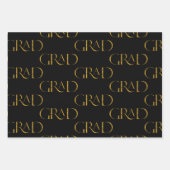 Gold Glitzer Eleganter Script Abschluss Geschenkpapier Set (Vorderseite)